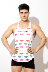 Feel Me Scoop Bottom Tank - Lips - JJ Malibu 