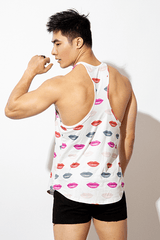 Feel Me Scoop Bottom Tank - Lips - JJ Malibu 