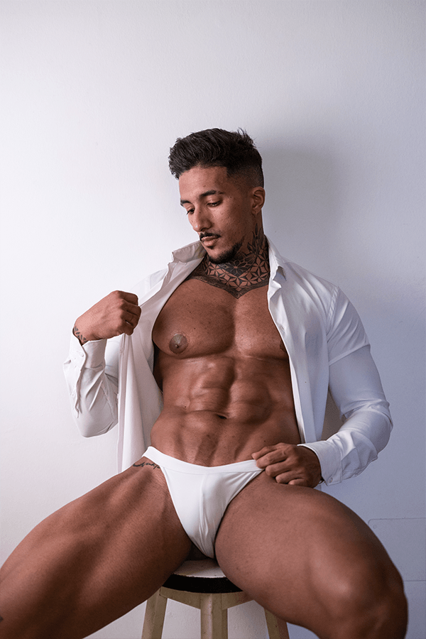 Play Swim Briefs with Rear Mesh Window - White - JJ Malibu 