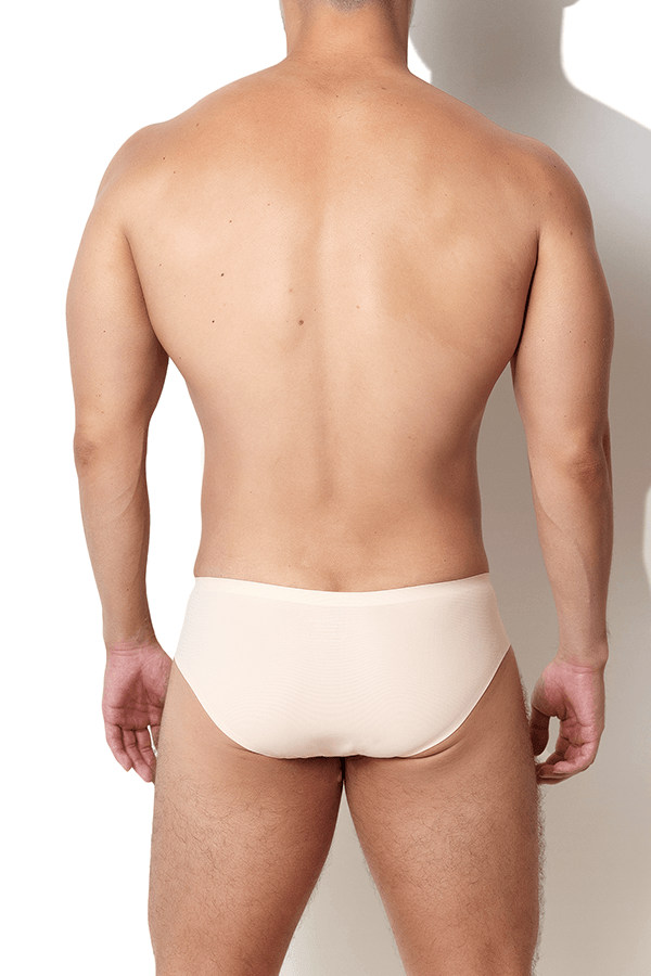 Feelin' Sultry Seamless Briefs with Bulge Pouch - Beige - JJ Malibu 