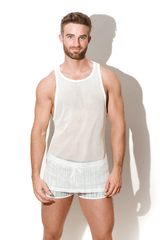 Noticed Mesh Tank Top - White - JJ Malibu 