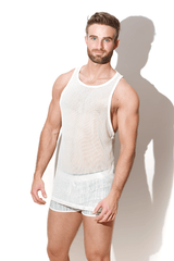 Noticed Mesh Tank Top - White - JJ Malibu 