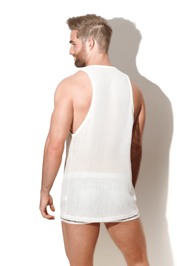 Noticed Mesh Tank Top - White - JJ Malibu 