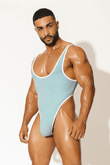 Afterglow Ribbed Bodysuit - Light Blue - JJ Malibu 