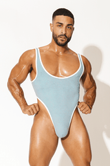 Afterglow Ribbed Bodysuit - Light Blue - JJ Malibu 