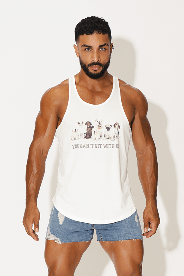 Feel Me Scoop Bottom Tank - You Can't Sit With Us Dogs - JJ Malibu 