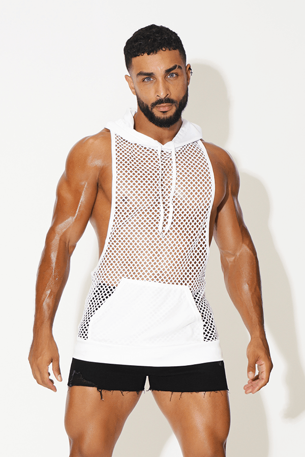 Lustful Stringer Hoodie - White - JJ Malibu 