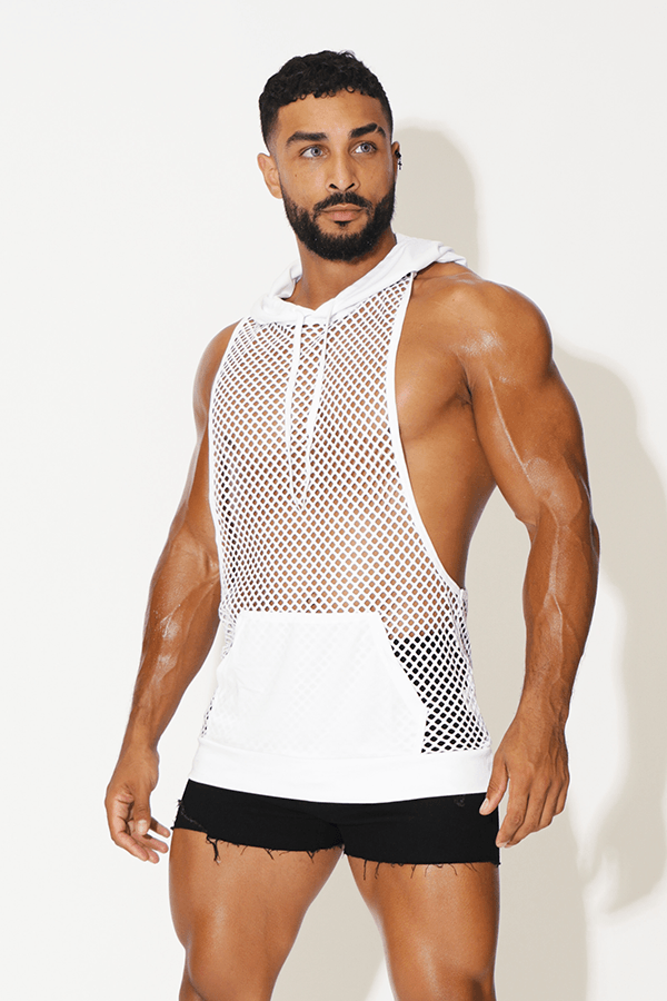 Lustful Stringer Hoodie - White - JJ Malibu 