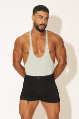 Wrestle Me Bodysuit - Pale Green - JJ Malibu 