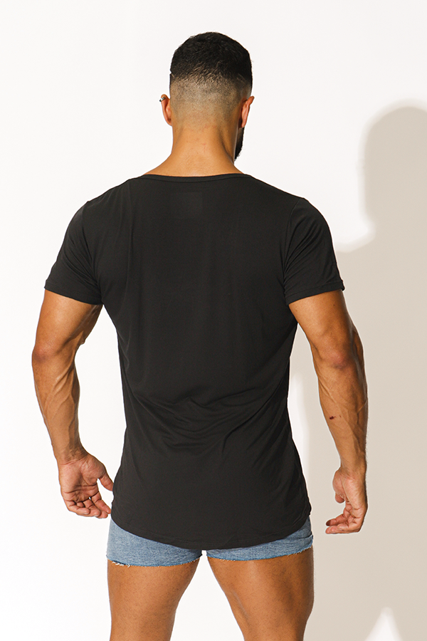 Muscle-fit Deep-V T-Shirt - Black