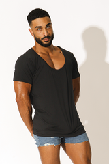 Muscle-fit Deep-V T-Shirt - Black