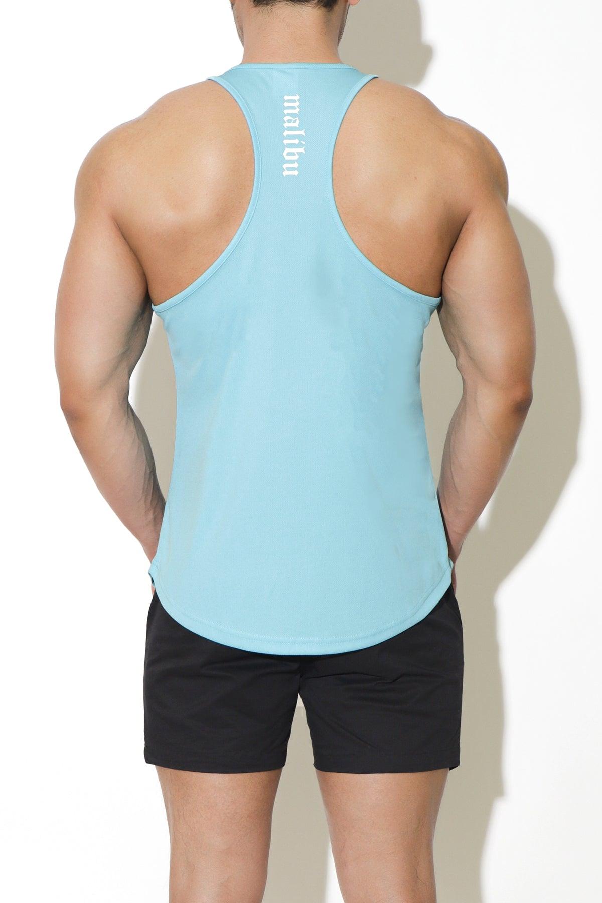 Quick-Dry Tank Top - Aqua w/ Skull Design - JJ Malibu 