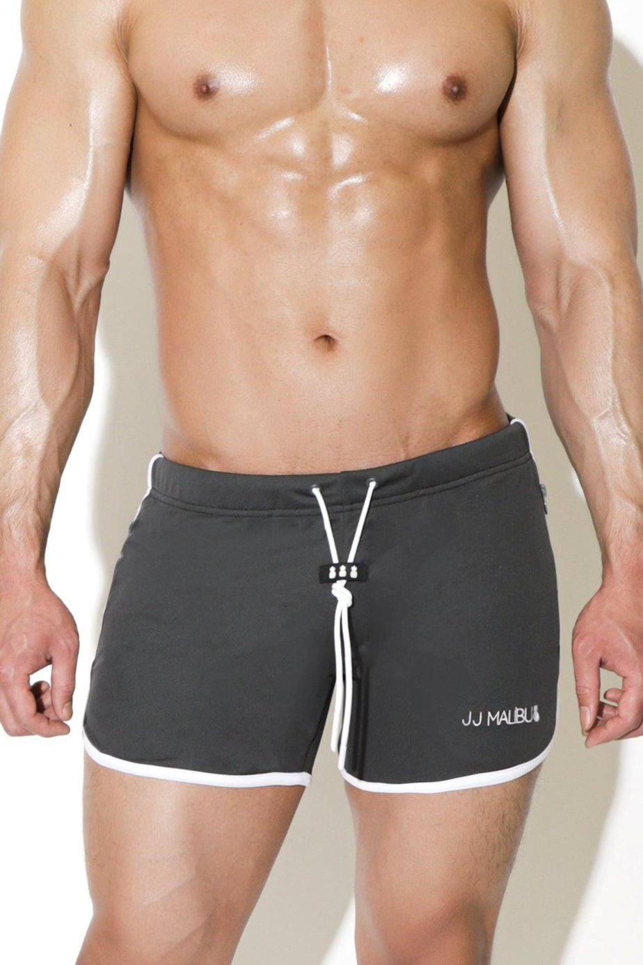 For-the-Night 4" Gym Short Shorts with Drawstring - Grey - JJ Malibu 