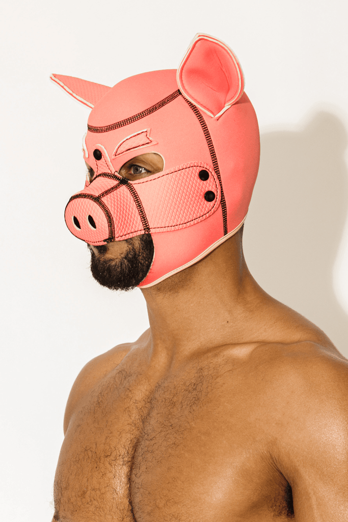 Become the pig you always knew you were at your next costume party with this pretty pink pig mask. You'll be sure to impress your friends, and maybe even become their new favorite pet! Tag: leather mask, jj malibu canada, roleplay