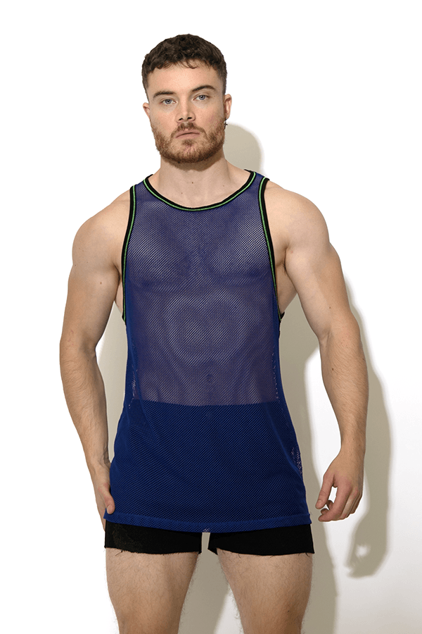 Noticed Mesh Tank Top - Blue - JJ Malibu 