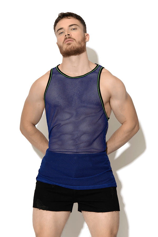 Noticed Mesh Tank Top - Blue - JJ Malibu 