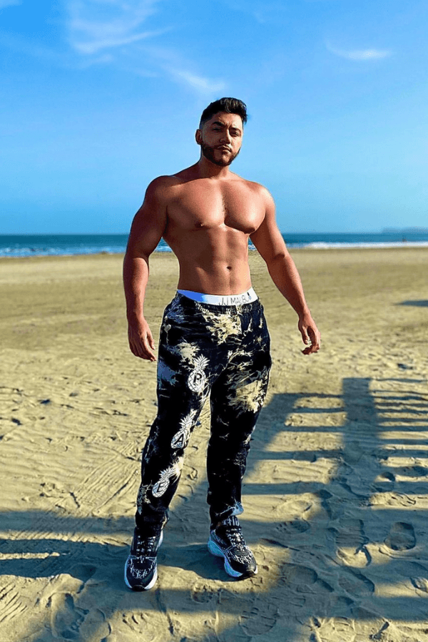 Classic Tapered Ankle Joggers - Black Tie Dye with Pineapple Print - JJ Malibu 