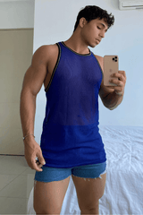 Noticed Mesh Tank Top - Blue - JJ Malibu 